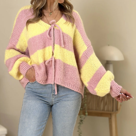 BORA-IONA Strickcardigan mit Streifen