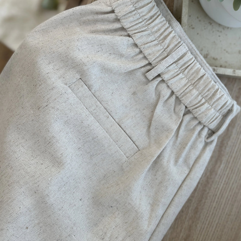 AVA-MARILOU elegante Leinenshorts
