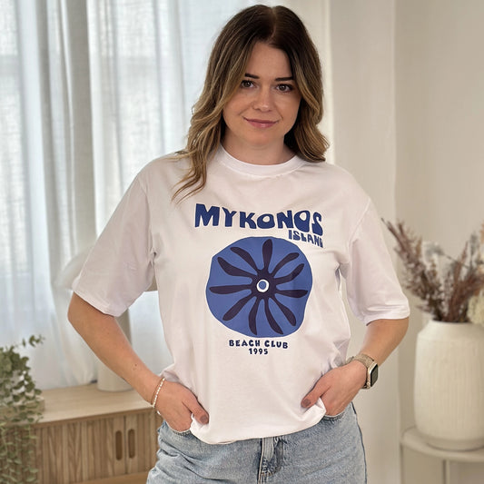 AVA-ELENI T-Shirt mit Mykonosprint