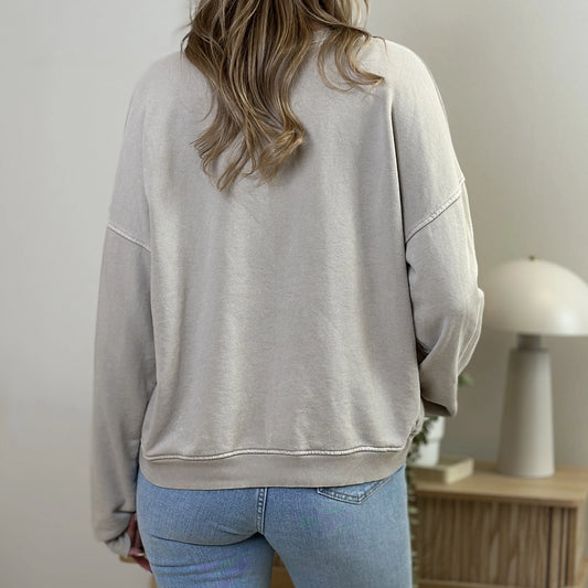 BORA-AYLA lockeres Sweatshirt in taupe