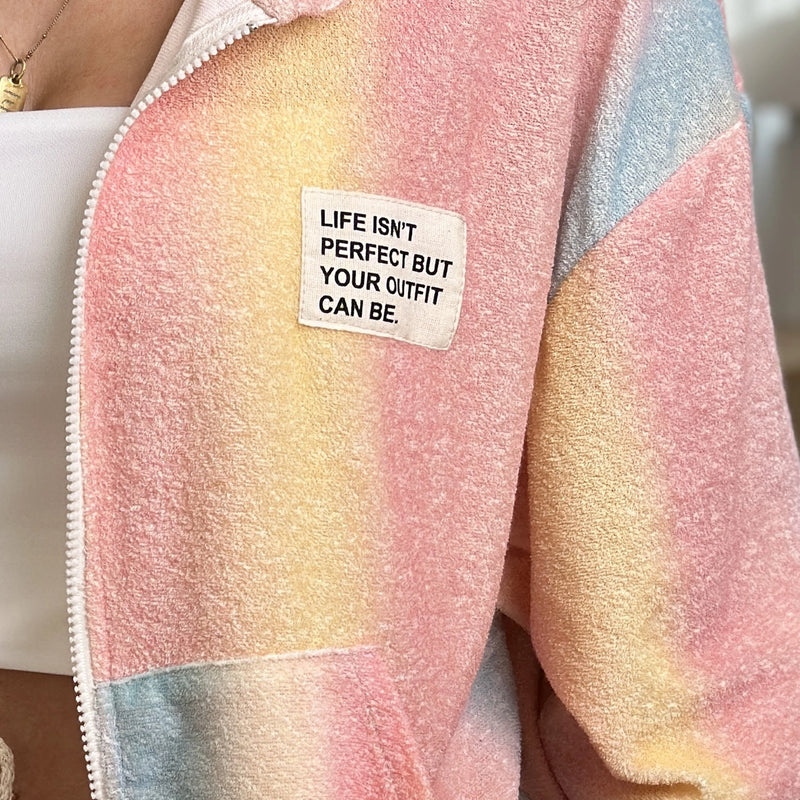 AVA-SOLEA Rainbow-Zipperjacke aus Frottee