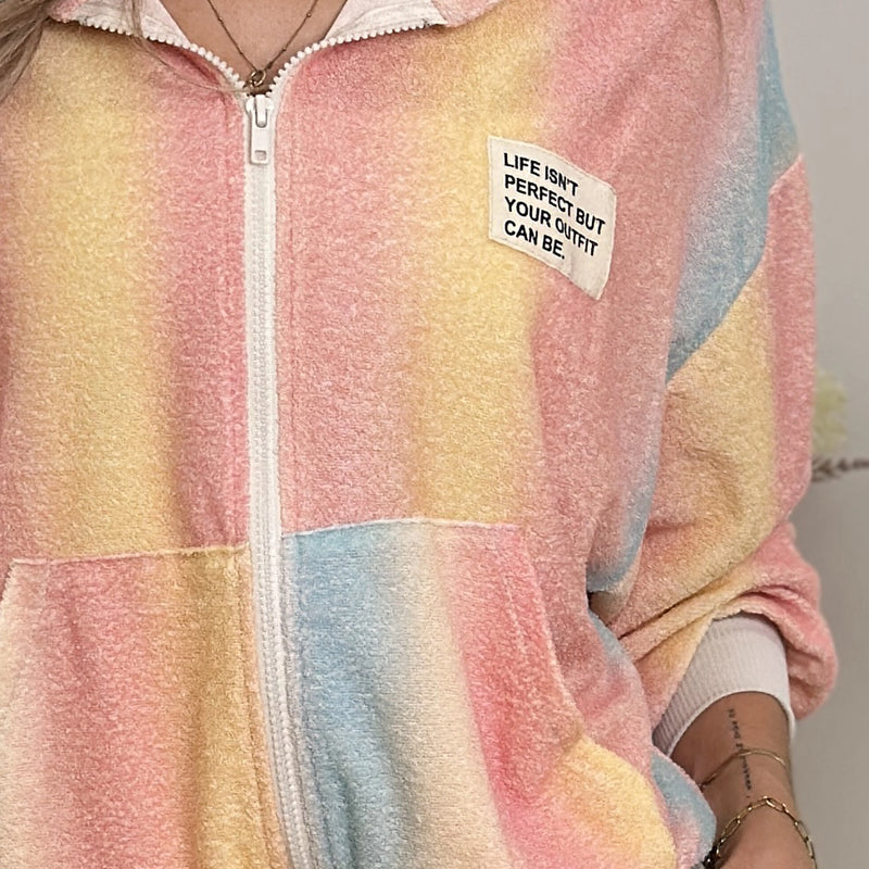 AVA-SOLEA Rainbow-Zipperjacke aus Frottee
