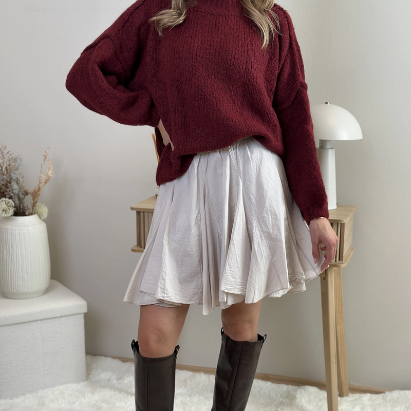 BORA-MIREA Minirock aus Stoff in schwarz & beige
