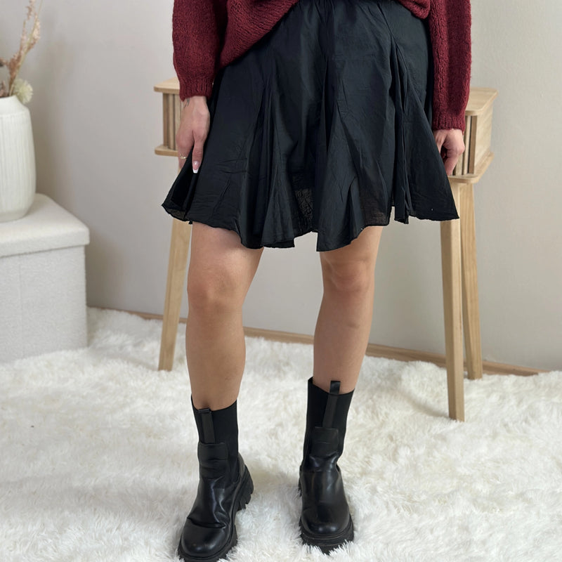BORA-MIREA Minirock aus Stoff in schwarz & beige