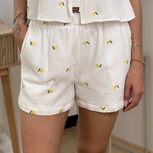 AVA-NOA Musselinshorts Lemon