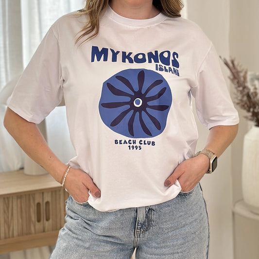 AVA-ELENI T-Shirt mit Mykonosprint