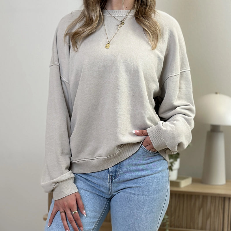 BORA-AYLA lockeres Sweatshirt in taupe