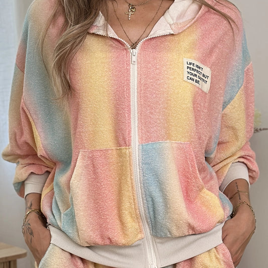 AVA-SOLEA Rainbow-Zipperjacke aus Frottee